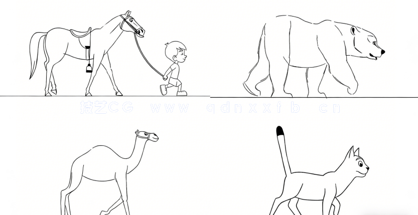 Adobe Animate动物行走奔跑姿态动画制作视频教程(图3) Adobe Animate动物行走奔跑姿态动画制作视频教程(图3)