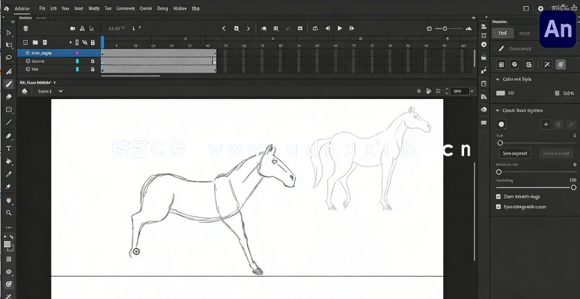 Adobe Animate动物行走奔跑姿态动画制作视频教程(图2) Adobe Animate动物行走奔跑姿态动画制作视频教程(图2)