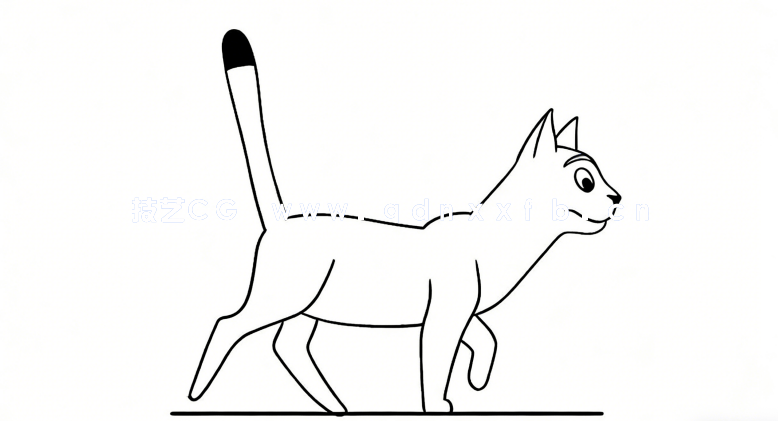 Adobe Animate动物行走奔跑姿态动画制作视频教程(图4) Adobe Animate动物行走奔跑姿态动画制作视频教程(图4)