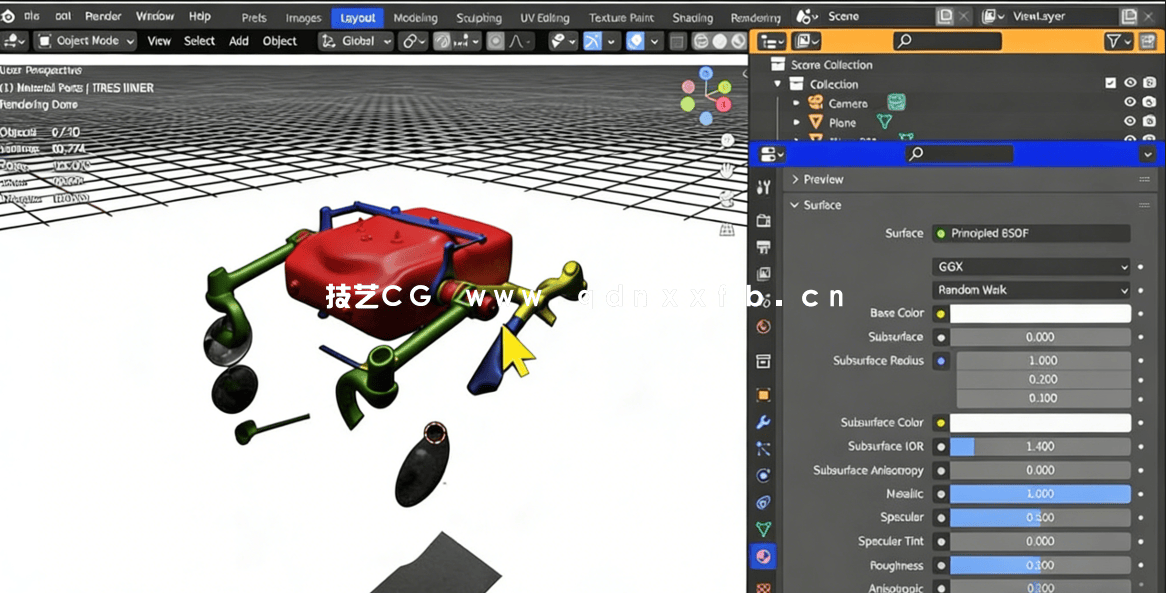 Blender 3D火星车探测器建模完整制作流程视频教程 (图5) Blender 3D火星车探测器建模完整制作流程视频教程 (图5)