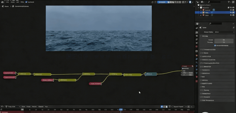 Blender逼真海洋场景实例制作视频教程 (图2) Blender逼真海洋场景实例制作视频教程 (图2)