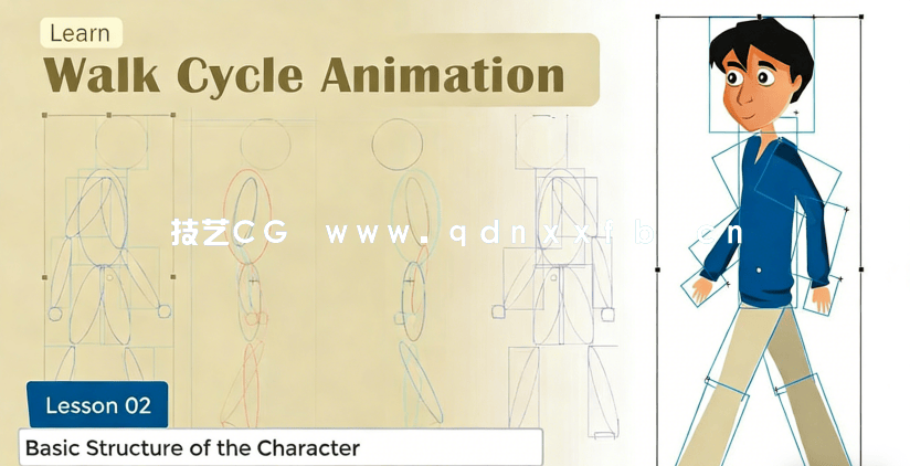 Animate创建通人物步行循环动画视频教程(图1) Animate创建通人物步行循环动画视频教程(图1)
