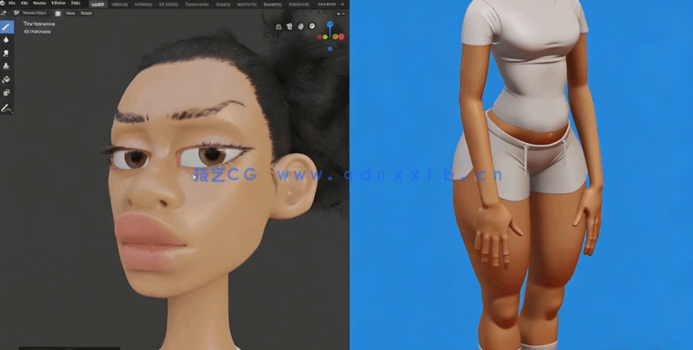 Blender夸张卡通角色建模工作流视频教程 (图5) Blender夸张卡通角色建模工作流视频教程 (图5)