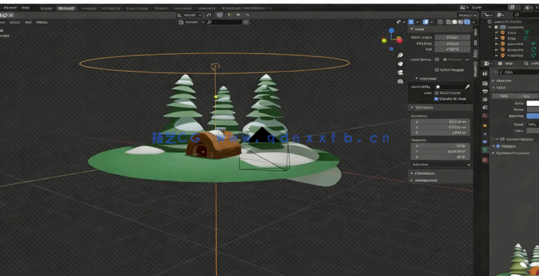 Blender圣诞树小屋建模初学者入门训练视频教程(图3) Blender圣诞树小屋建模初学者入门训练视频教程(图3)