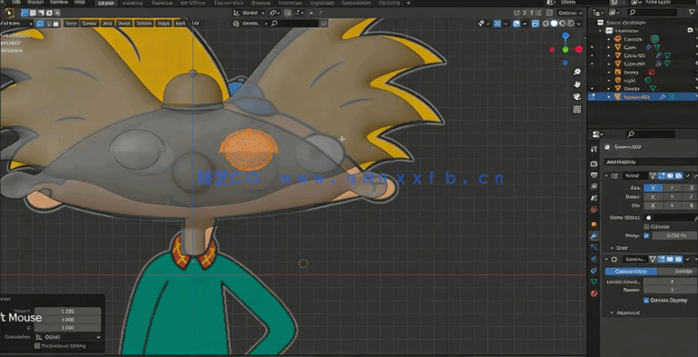 Blender卡通立体人物角色模型创建视频教程(图3) Blender卡通立体人物角色模型创建视频教程(图3)
