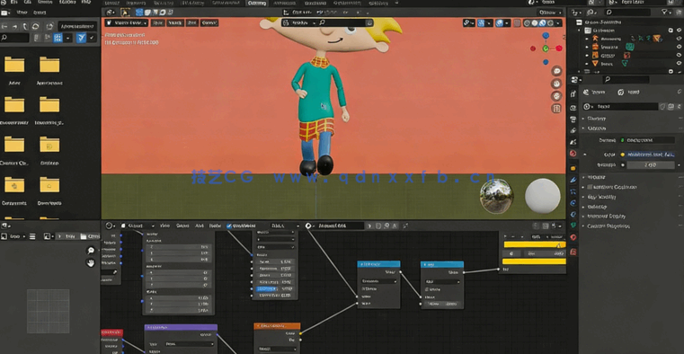 Blender卡通立体人物角色模型创建视频教程(图5) Blender卡通立体人物角色模型创建视频教程(图5)