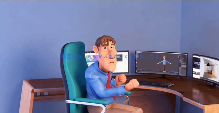Blender办公室上班族角色动画创建视频教程(图2) Blender办公室上班族角色动画创建视频教程(图2)