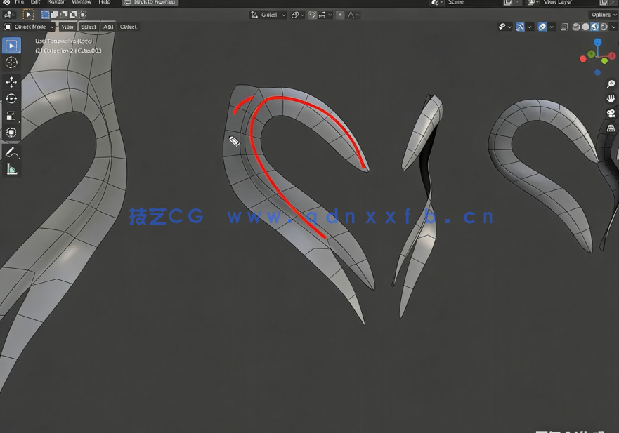 Blender黑暗幻想头盔多边形建模视频教程 (图2) Blender黑暗幻想头盔多边形建模视频教程 (图2)