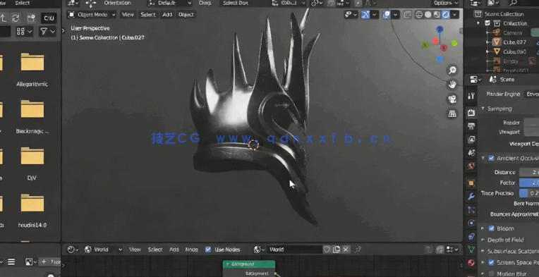 Blender黑暗幻想头盔多边形建模视频教程 (图3) Blender黑暗幻想头盔多边形建模视频教程 (图3)