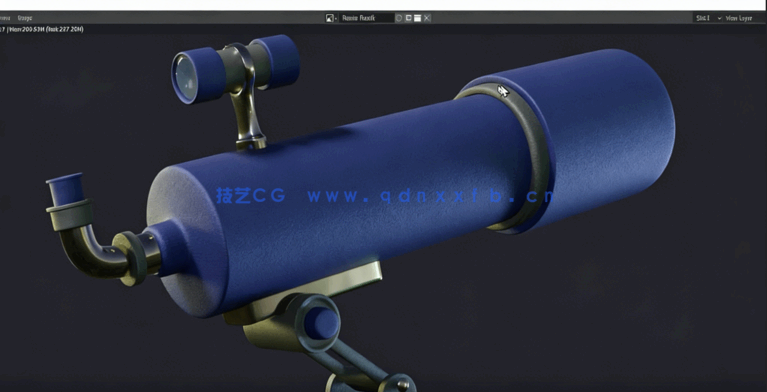 Blender初学者创建高质量3D天文望远镜模型视频教程 (图5) Blender初学者创建高质量3D天文望远镜模型视频教程 (图5)