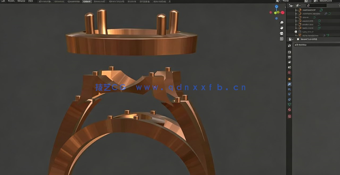 Blender珠宝首饰3D打印级设计实例制作视频教程(图4)