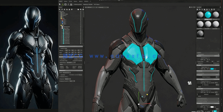 ZBrush游戏角色硬表面雕刻建模技术视频教程(图3) ZBrush游戏角色硬表面雕刻建模技术视频教程(图3)