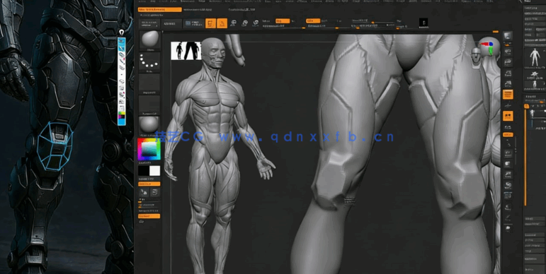 ZBrush游戏角色硬表面雕刻建模技术视频教程(图4) ZBrush游戏角色硬表面雕刻建模技术视频教程(图4)