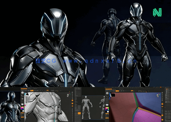 ZBrush游戏角色硬表面雕刻建模技术视频教程(图5) ZBrush游戏角色硬表面雕刻建模技术视频教程(图5)