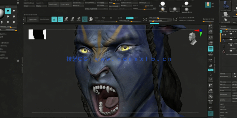 ZBrush阿凡达影视角色数字雕刻实例训练视频教程(图3) ZBrush阿凡达影视角色数字雕刻实例训练视频教程(图3)