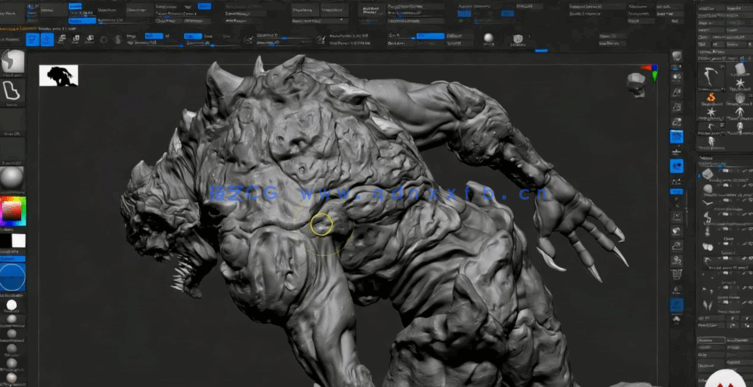 ZBrush游戏生物概念艺术设计雕刻训练视频教程(图4) ZBrush游戏生物概念艺术设计雕刻训练视频教程(图4)