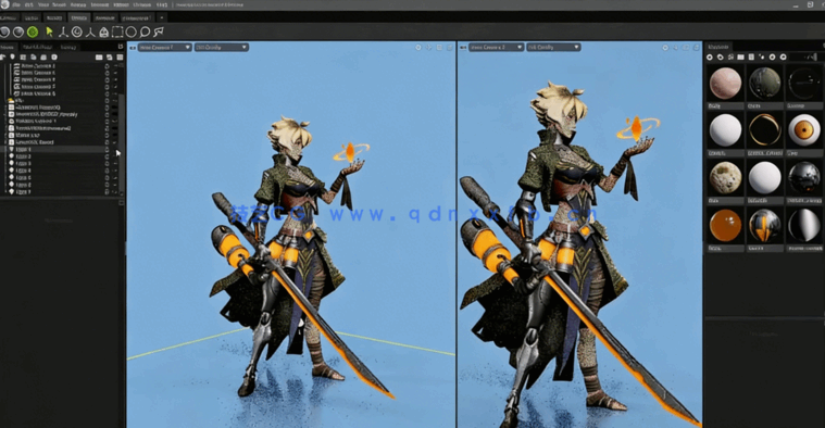 Zbrush持剑女孩游戏角色雕刻设计全流程视频教程(图2) Zbrush持剑女孩游戏角色雕刻设计全流程视频教程(图2)