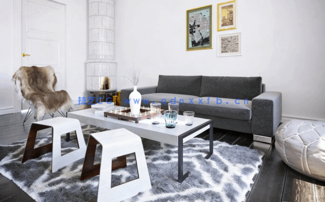 客厅茶几地毯3D模型 Evermotion – Archmodels Vol.202 (3DS MAX格式)(图1)