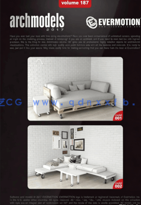 时尚木头椅子长凳3D模型 Evermotion Archmodels Vol.187(图3)