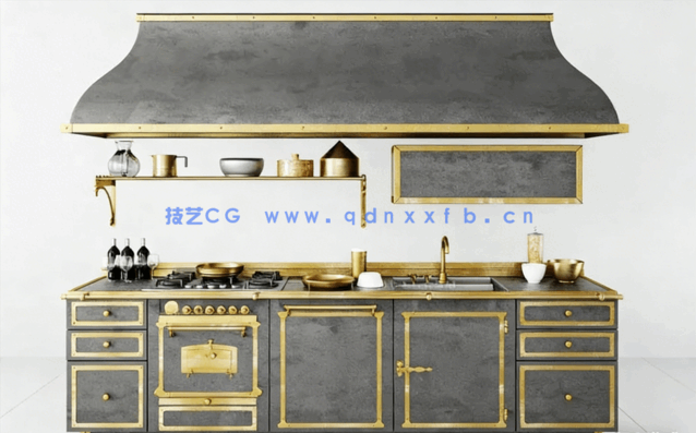 代厨房台家具3D模型 Evermotion – Archmodels Vol.166(图4)