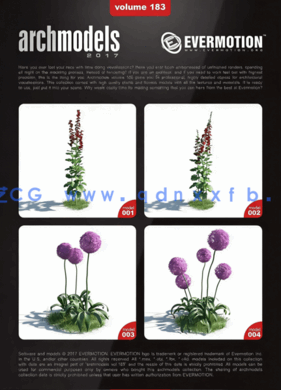 花园植物花朵3D模型 Evermotion Archmodels Vol.183(图3) 花园植物花朵3D模型 Evermotion Archmodels Vol.183(图3)