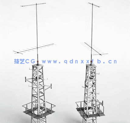 天线电线杆加油站工业设备3D模型 Archmodels Vol. 227(图1)