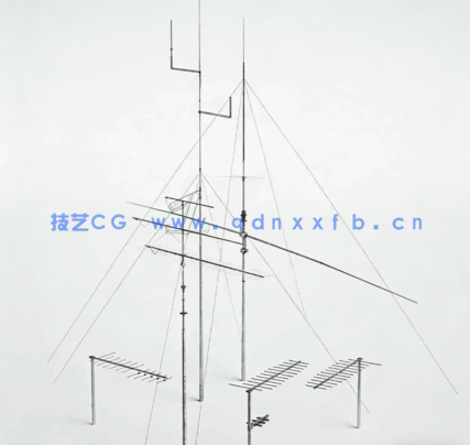 天线电线杆加油站工业设备3D模型 Archmodels Vol. 227(图2)