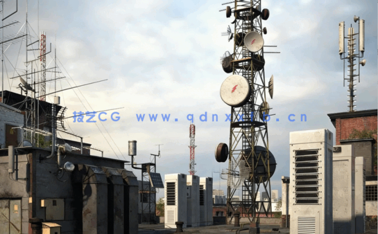 天线电线杆加油站工业设备3D模型 Archmodels Vol. 227(图4)