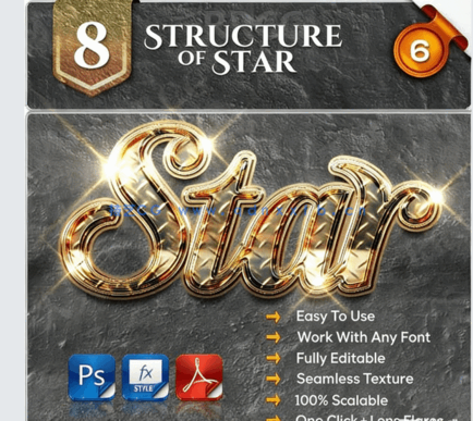 8种高级光晕纹理效果艺术文字样式PSD模板(图1) 8种高级光晕纹理效果艺术文字样式PSD模板(图1)