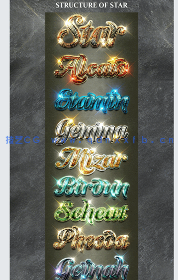 8种高级光晕纹理效果艺术文字样式PSD模板(图3) 8种高级光晕纹理效果艺术文字样式PSD模板(图3)