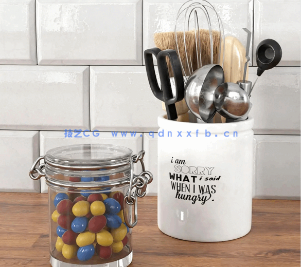 厨房餐具瓷器罐子盒子置物架Archmodels Vol. 231(图5)