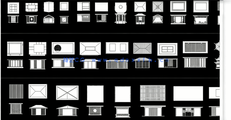 新庭院凉亭CAD图库CAD观景亭CAD休憩亭CAD铝合金景观亭CAD休闲凉亭(图1) 新庭院凉亭CAD图库合集(图1)