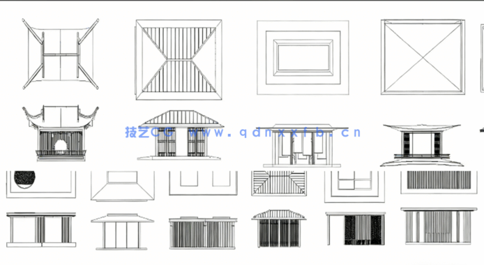 新庭院凉亭CAD图库CAD观景亭CAD休憩亭CAD铝合金景观亭CAD休闲凉亭(图6) 新庭院凉亭CAD图库合集(图6)