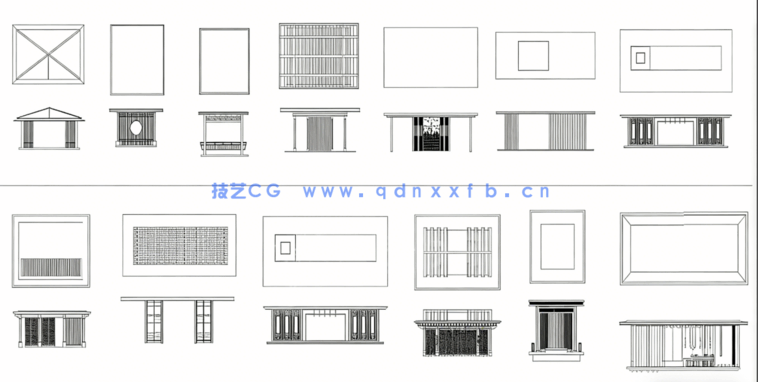 新庭院凉亭CAD图库CAD观景亭CAD休憩亭CAD铝合金景观亭CAD休闲凉亭(图5) 新庭院凉亭CAD图库合集(图5)