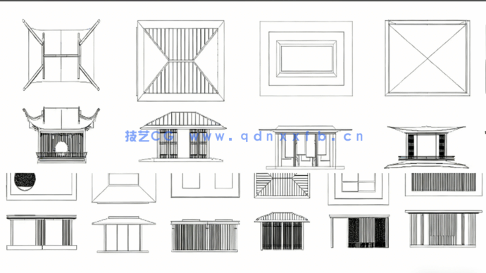 新庭院凉亭CAD图库CAD观景亭CAD休憩亭CAD铝合金景观亭CAD休闲凉亭(图4) 新庭院凉亭CAD图库合集(图4)
