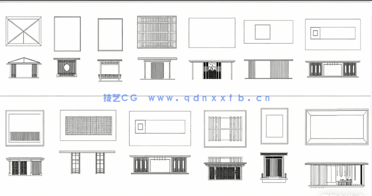 新庭院凉亭CAD图库CAD观景亭CAD休憩亭CAD铝合金景观亭CAD休闲凉亭(图3) 新庭院凉亭CAD图库合集(图3)
