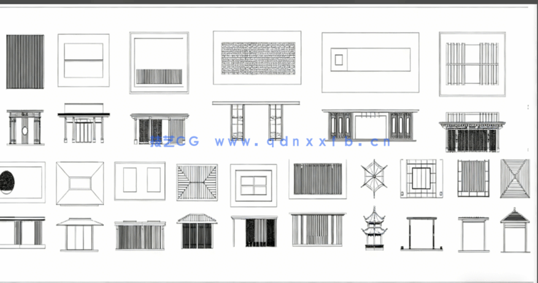 新庭院凉亭CAD图库CAD观景亭CAD休憩亭CAD铝合金景观亭CAD休闲凉亭(图2) 新庭院凉亭CAD图库合集(图2)