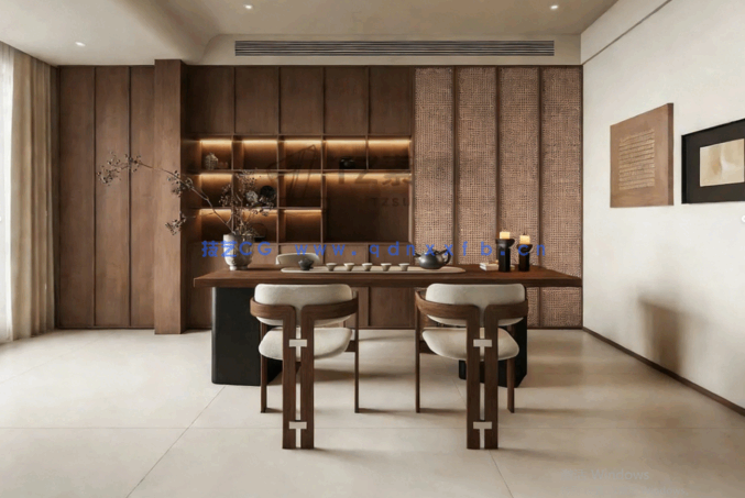 中古风家装室内装修设计效果图(图6)