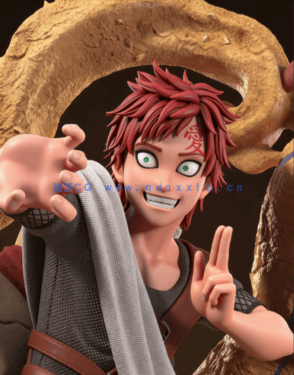 [3D打印人物] 我爱罗战斗姿势Gaara《火影忍者》动漫角色雕刻手办3D打印模(图2)