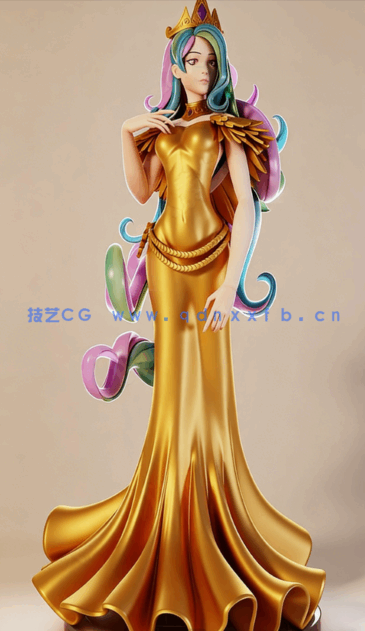 [3D打印人物] 宇宙公主Princess Celestia《小马宝莉》动漫角色雕刻手办3D打(图3)