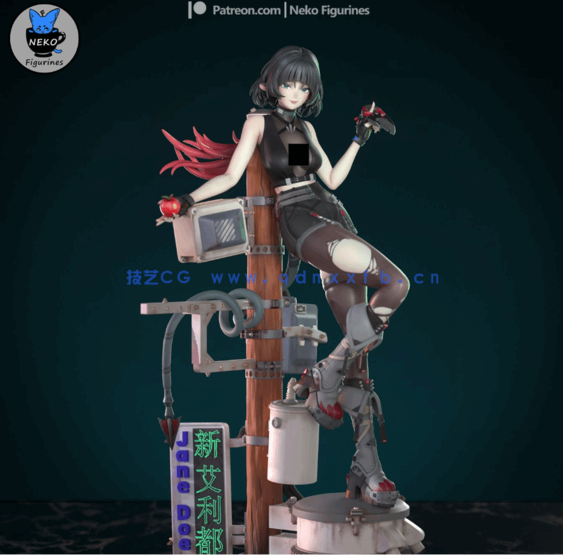 [3D打印人物] 星见雅《绝区零》游戏角色雕刻手办3D打印模型(图3)