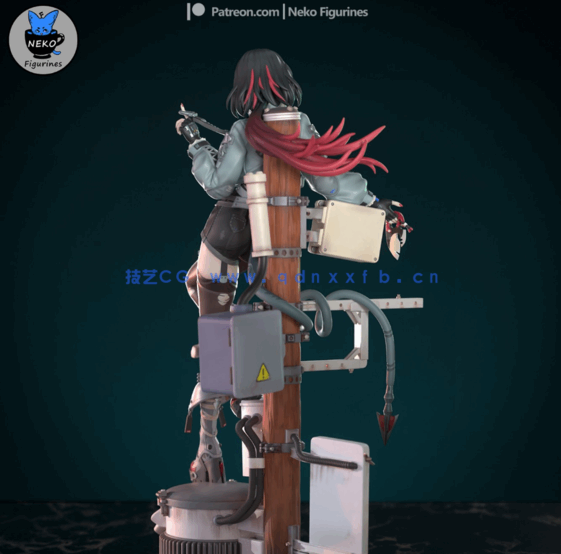 [3D打印人物] 星见雅《绝区零》游戏角色雕刻手办3D打印模型(图5)