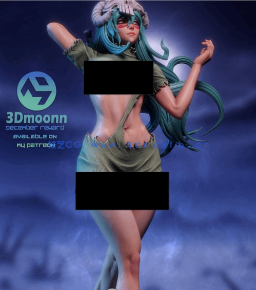 [3D打印人物] 妮莉艾露Nelliel站姿《死神》动漫角色雕刻手办3D打印模型(图5)