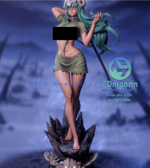 [3D打印人物] 妮莉艾露Nelliel站姿《死神》动漫角色雕刻手办3D打印模型(图3)