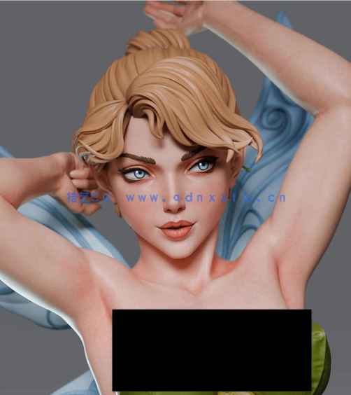 [3D打印人物] 小叮当Tinker Bell《彼得·潘》角色雕刻手办3D打印模型(图1)