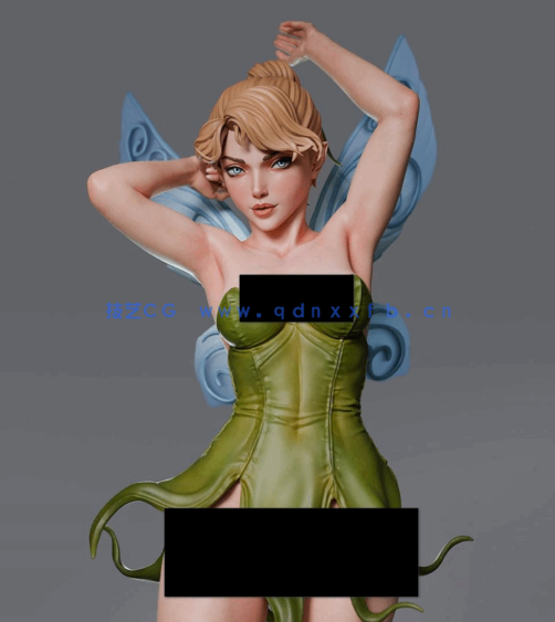 [3D打印人物] 小叮当Tinker Bell《彼得·潘》角色雕刻手办3D打印模型(图2)