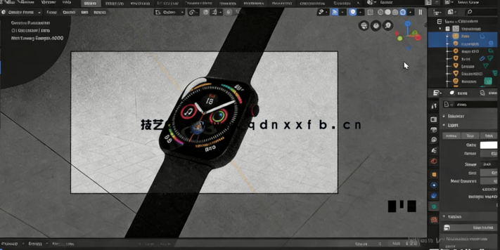 Blender苹果手表iwatch实例制作视频教程(图5) Blender苹果手表iwatch实例制作视频教程(图5)