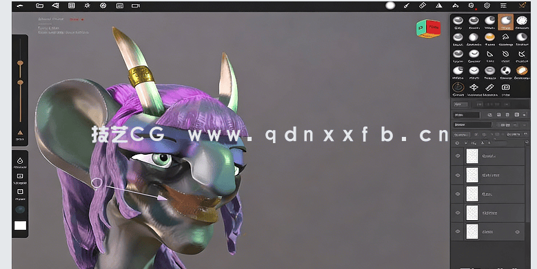 Nomad sculpt卡通人物面部雕刻建模制作视频教程(图5) Nomad sculpt卡通人物面部雕刻建模制作视频教程(图5)
