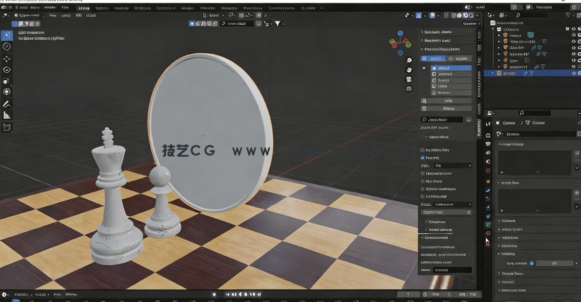 Blender逼真国际象棋棋盘渲染制作视频教程(图3) Blender逼真国际象棋棋盘渲染制作视频教程(图3)