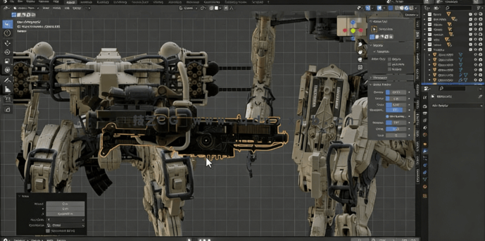 Blender硬表面机甲机器人套装完整制作流程视频教程(图4) Blender硬表面机甲机器人套装完整制作流程视频教程(图4)